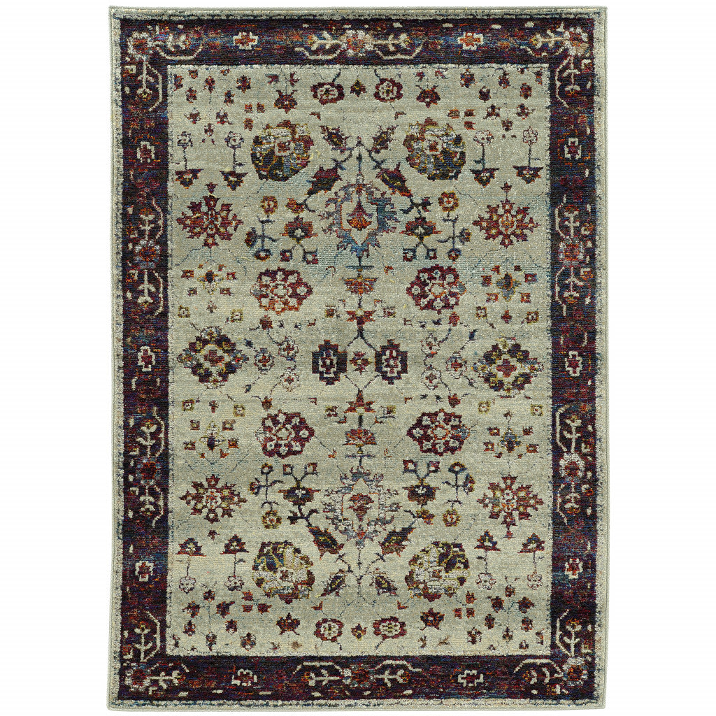 Stain-Resistant Elegant Red and Ivory Oriental Area Rug for Homes with Kids & Pets