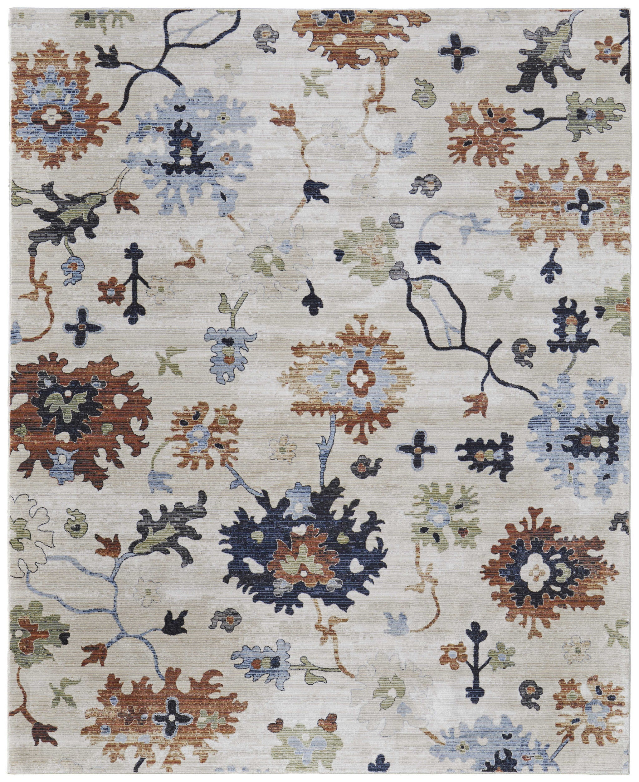 Stain-Resistant Floral Power Loom Area Rug - A Decorative and Functional Accent for Kid and Pet-Friendly Living Spaces