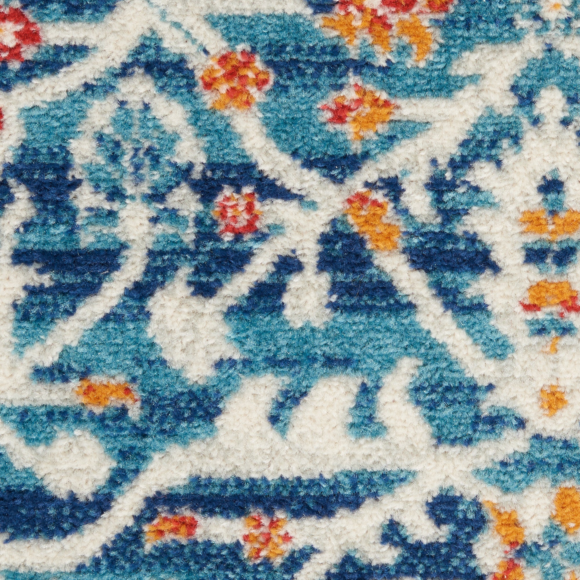 Elegant Blue and Ivory Floral Power Loom Area Rug for Stylish Homes