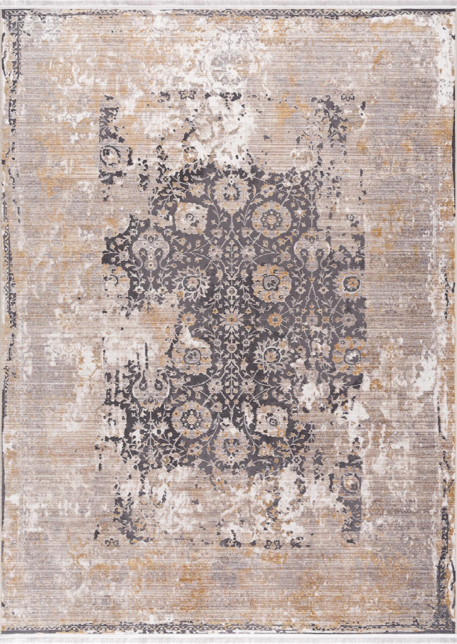 Exquisite Gray and Ivory Oriental Style Power Loom Runner Rug - Ideal Decor for Fashionable Living Spaces and Hallways