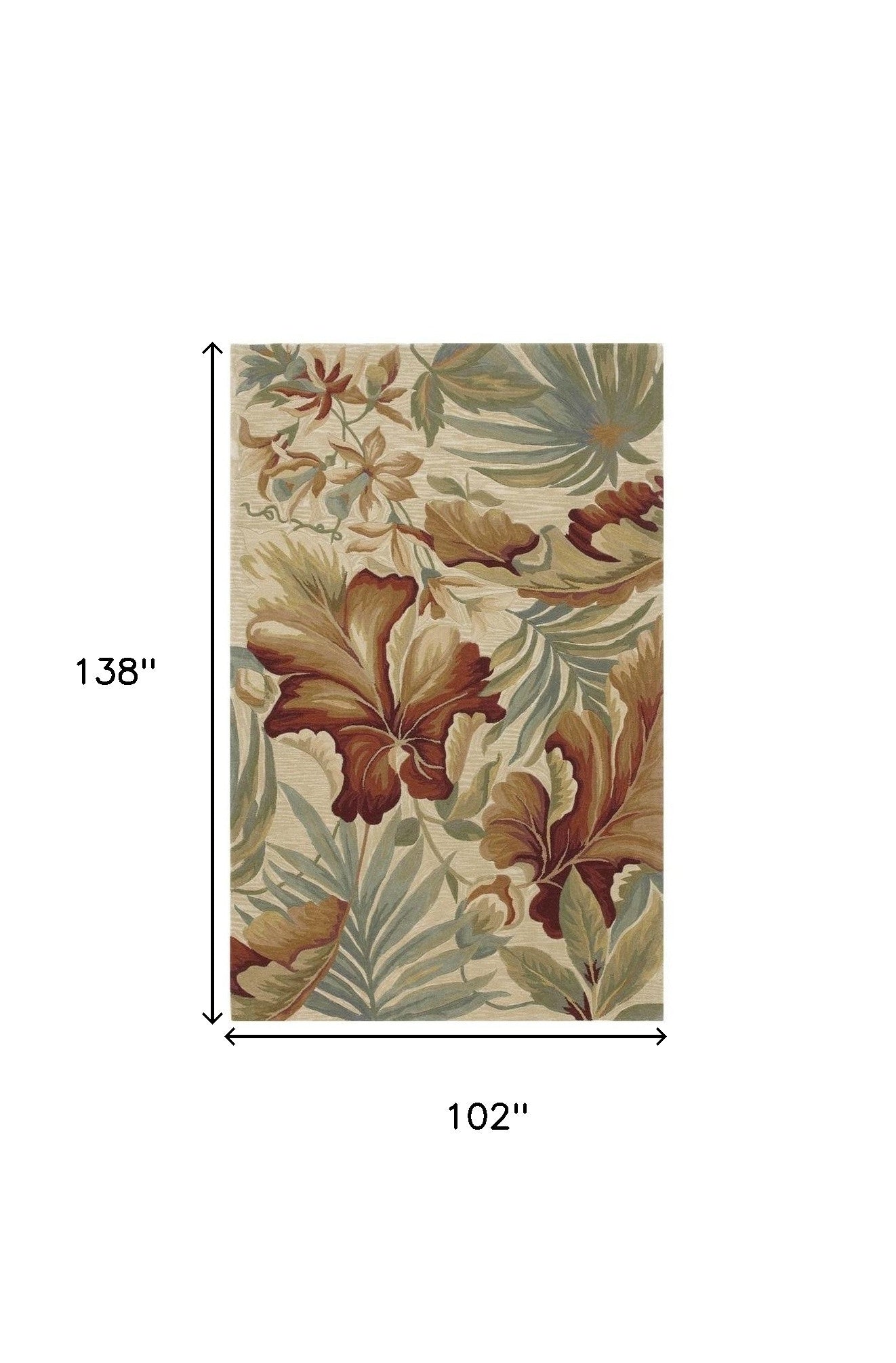 Exquisite Hand - Tufted Wool Floral Design Rug in Elegant Ivory Shade for Contemporary Modern Home Decor