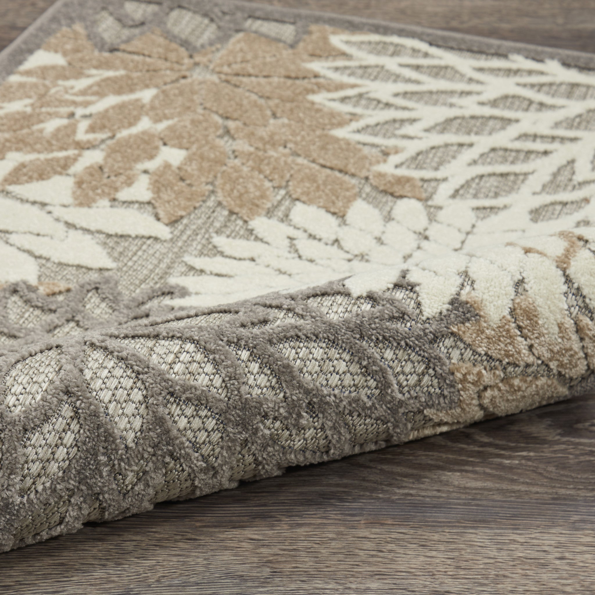 Stylish Gray and Ivory Floral Indoor-Outdoor Area Rug for Comfortable Home Decor