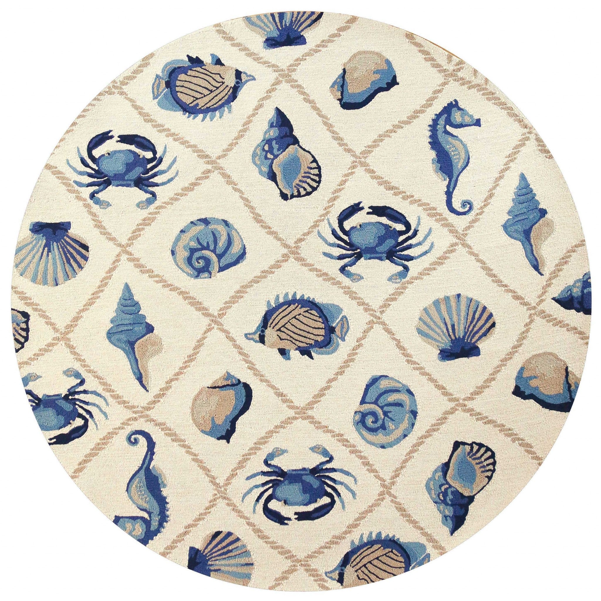 Luxurious Hand-Tufted Sand Beige Round Area Rug for Cozy Homes