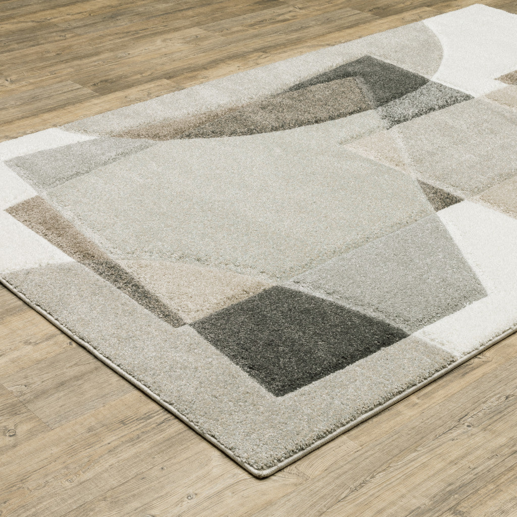 Stain-Resistant Geometric Runner Rug in Brown and Ivory - Perfect for Kids & Pets