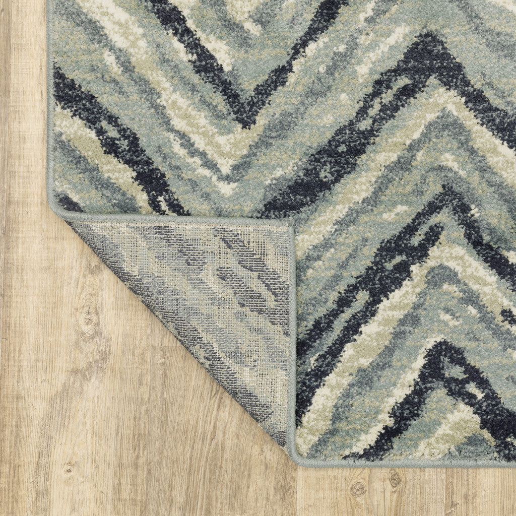 Stain-Resistant Geometric Blue, Ivory, Grey, Beige, and Light Blue Indoor Area Rug Runner with Stylish Design for Any Room