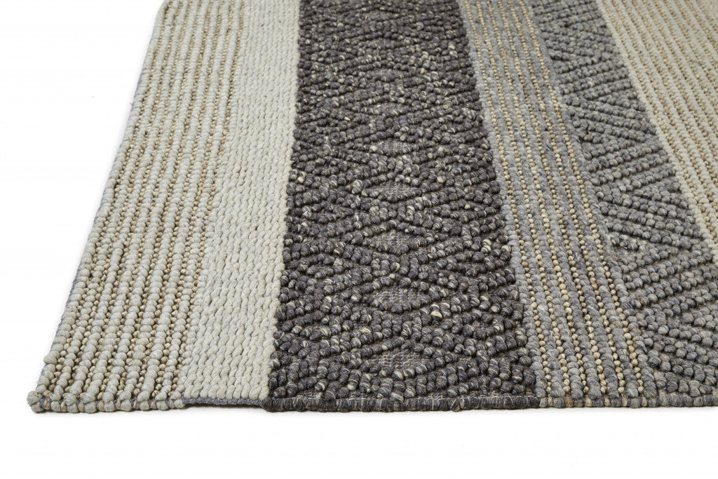 Unique Stain-Resistant Cozy Hand-Woven Gray Floral Wool Area Rug for Home