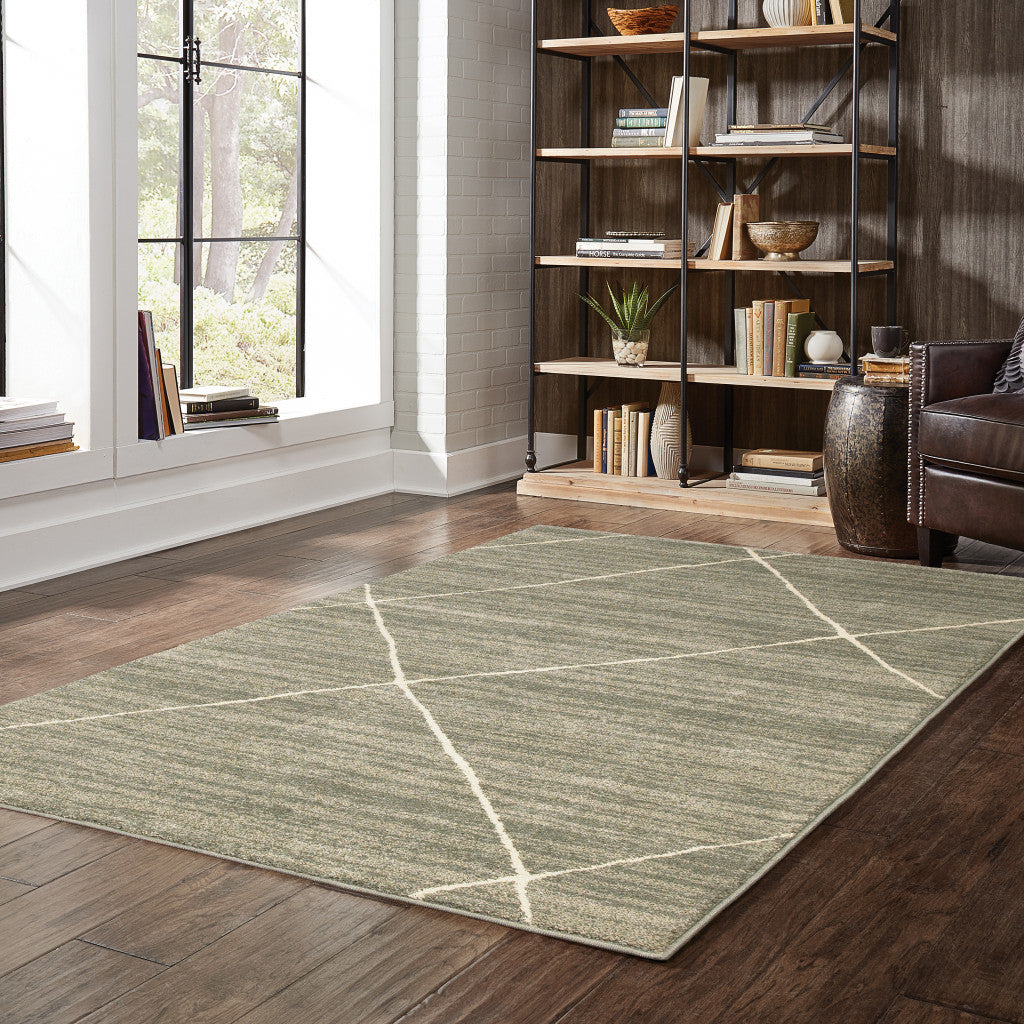 Stylish Geometric Area Rug - Grey and Ivory Runner with Stain Resistance for Modern Living Spaces