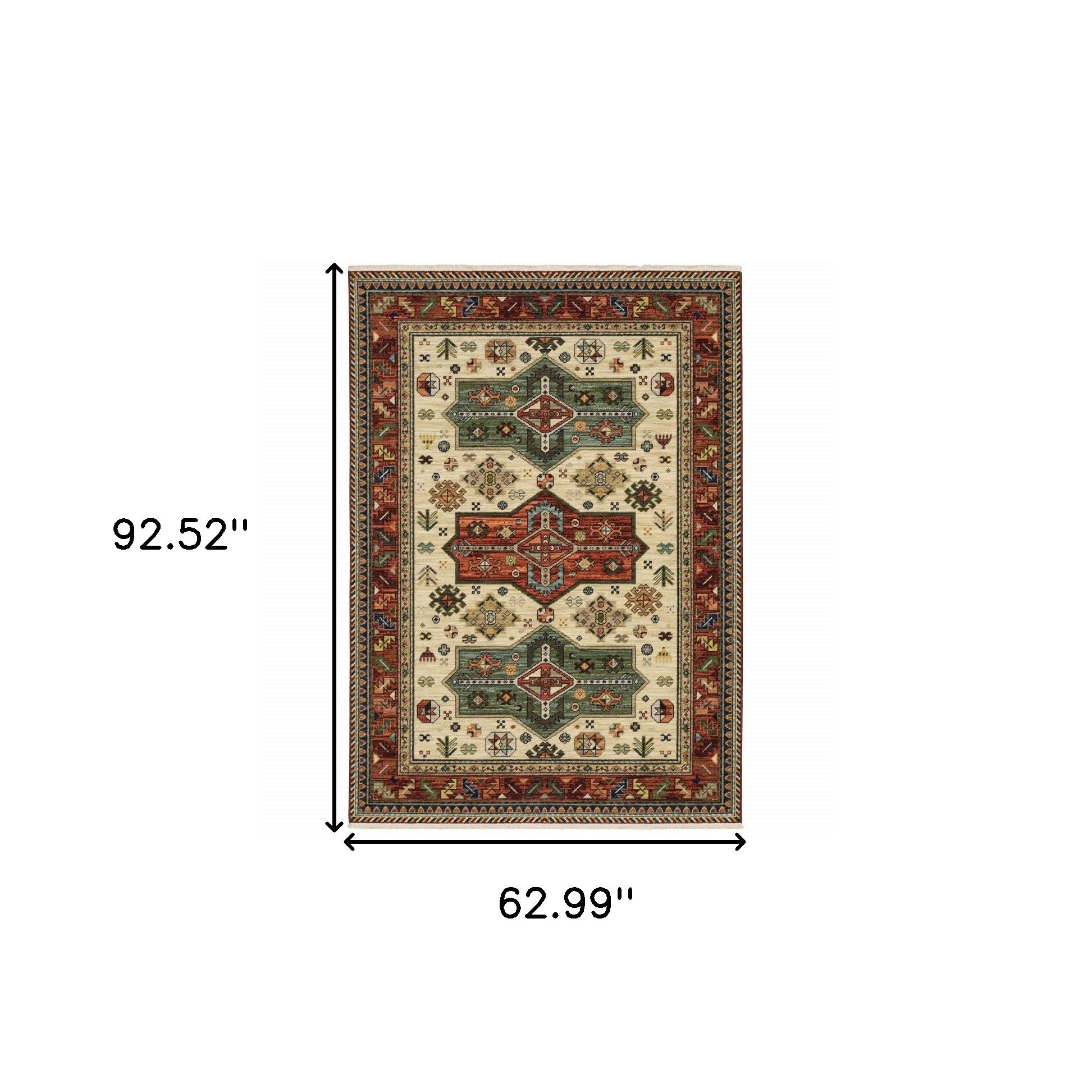 Stain-Resistant Elegant Oriental Area Rug with Fringe for Stylish Interiors