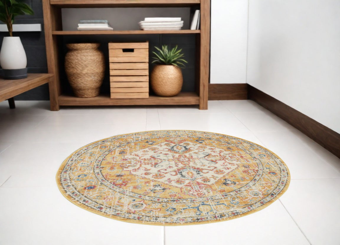 Stylish Turkish Premium Dhurrie Runner Rug in Elegant Yellow and Ivory