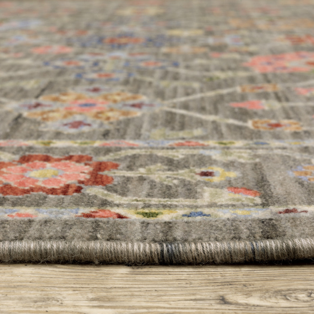 Stylish and Stain-Resistant Elegant Blue and Gray Oriental Power Loom Area Rug for Any Room Décor