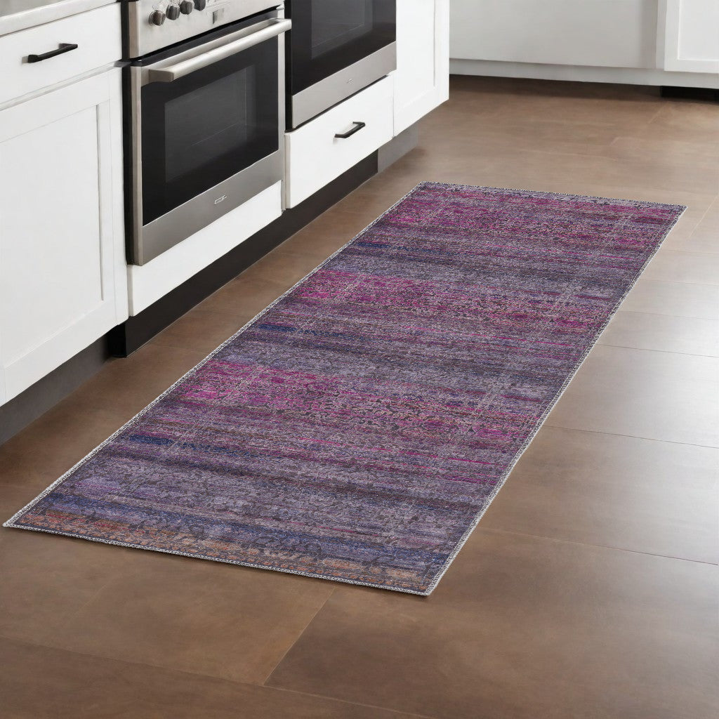 Exquisite Floral Power Loom Area Rug with Graceful Pink and Lavender Design for an Upscale Stylish Home Décor Enhancement