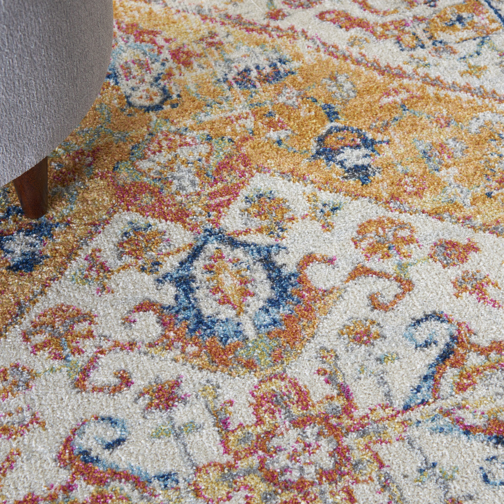 Stylish Turkish Premium Dhurrie Runner Rug in Elegant Yellow and Ivory