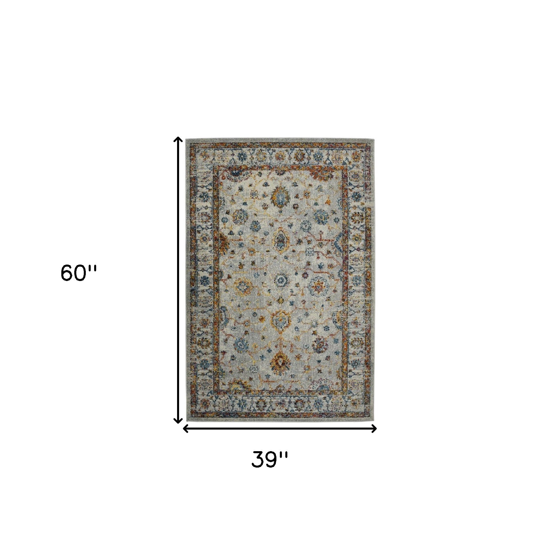Stain-Resistant Orange & Ivory Floral Power Loom Runner Rug for Kid-Friendly Areas