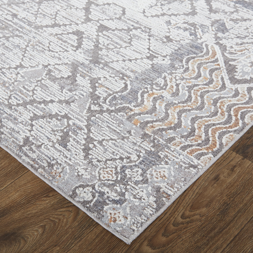 Exquisite Stain-Resistant Ivory and Gray Geometric Area Rug Ideal for Family Homes with Kids and Pets