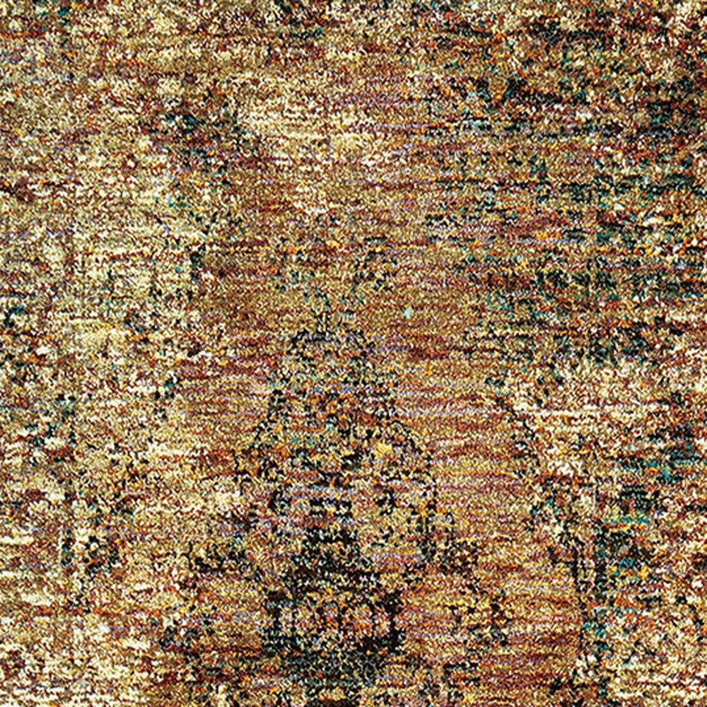 Stain-Resistant Elegant Brown Oriental Power Loom Area Rug for Comfortable Home Decor