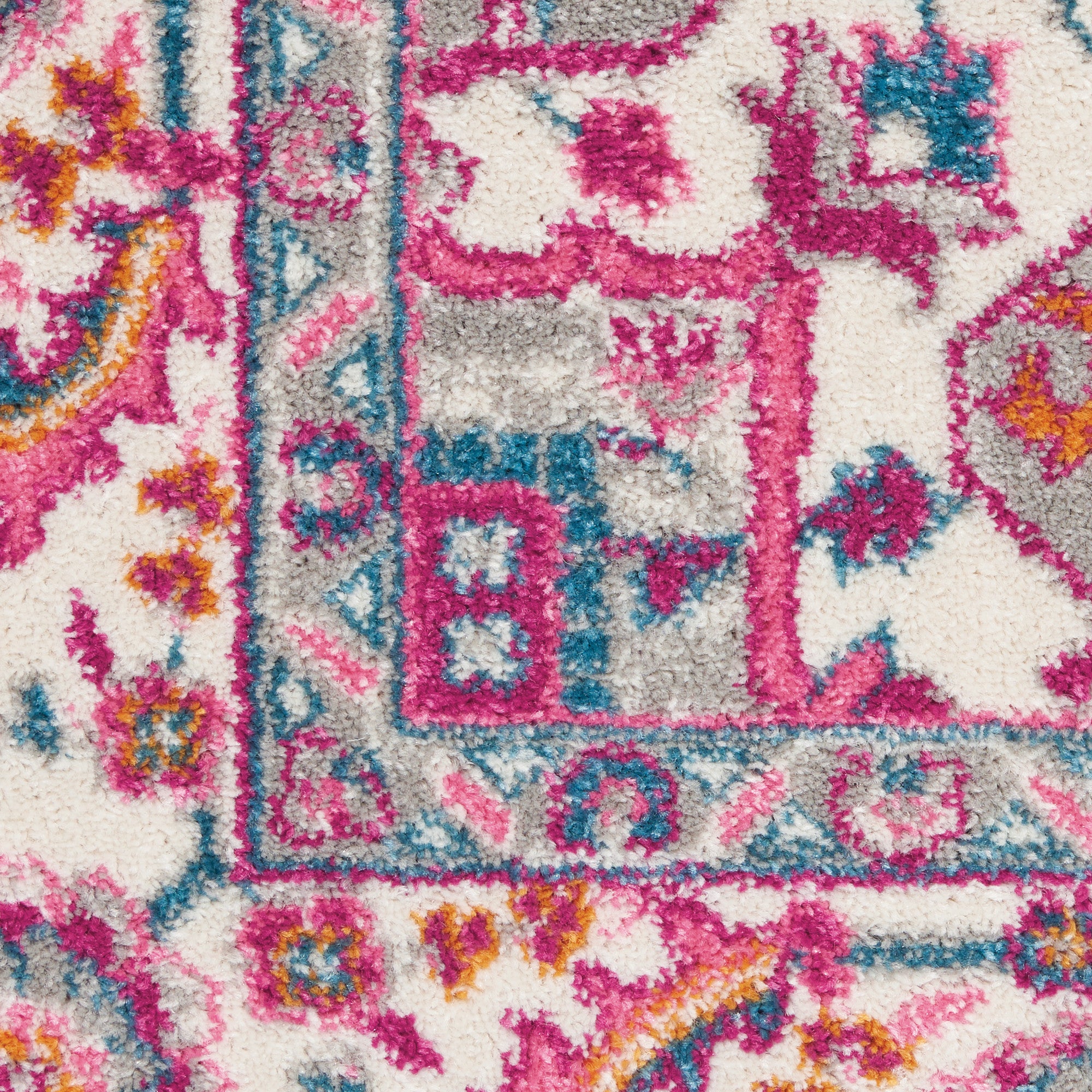 Timeless Elegance: Pink and Gray Power Loom Runner Rug for a Warm Space
