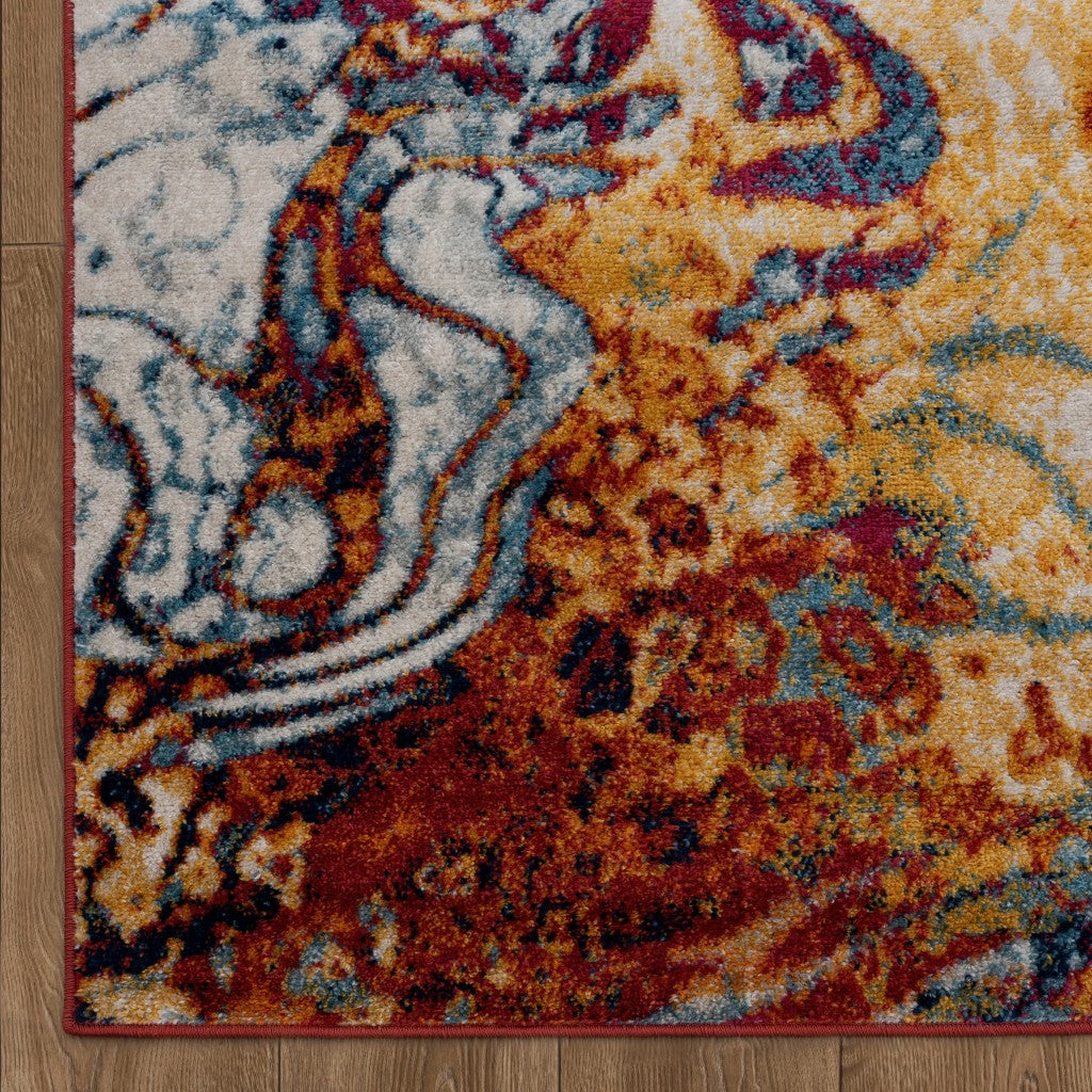 Durable Machine-Woven Elegant Ivory Area Rug for Classic Home Decor