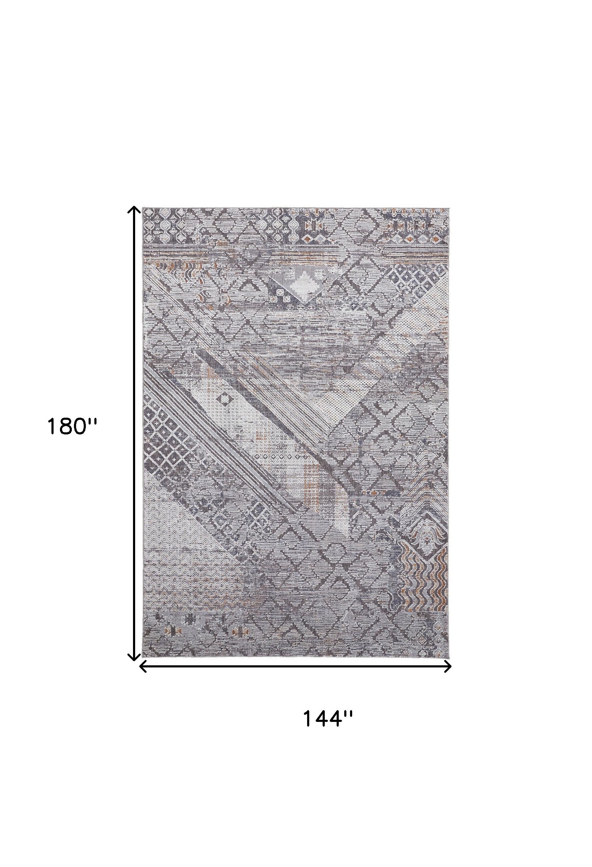 Exquisite Stain-Resistant Ivory and Gray Geometric Area Rug Ideal for Family Homes with Kids and Pets