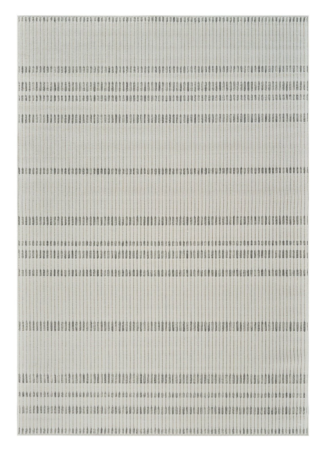 Stylish Indoor and Outdoor Cream and Beige Striped Distressed Area Rug in 5-Foot by 7-Foot Size for Decorating Various Spaces