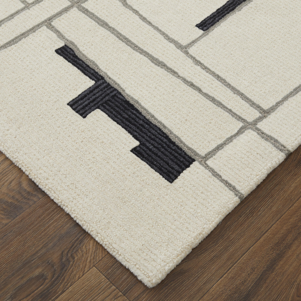 Stylish Hand-Tufted Wool Area Rug in Elegant Gray and Ivory for Home Decor