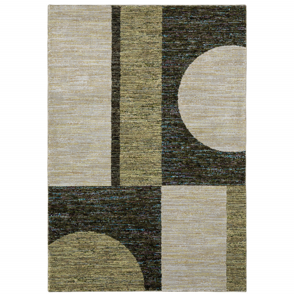 Soft Blue and Beige Geometric Area Rug - Stain Resistant for Family Homes