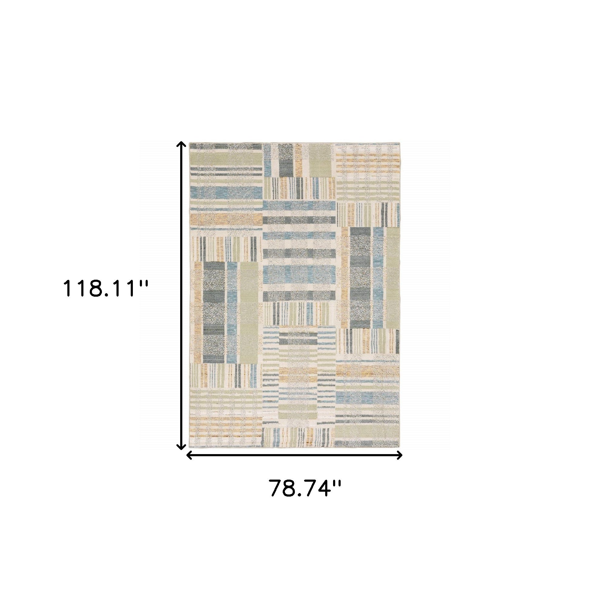 Stain-Resistant Blue Geometric Power Loom Area Rug - Ideal for Family Homes