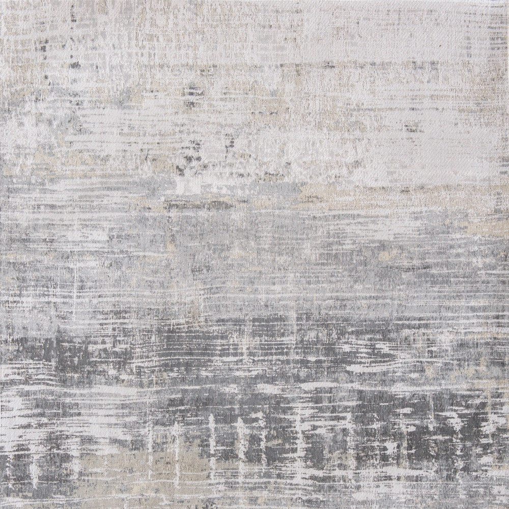 Exquisite 9-Foot by 13-Foot Gray and White Abstract Non-Slip Area Rug for Versatile Home and Commercial Decor