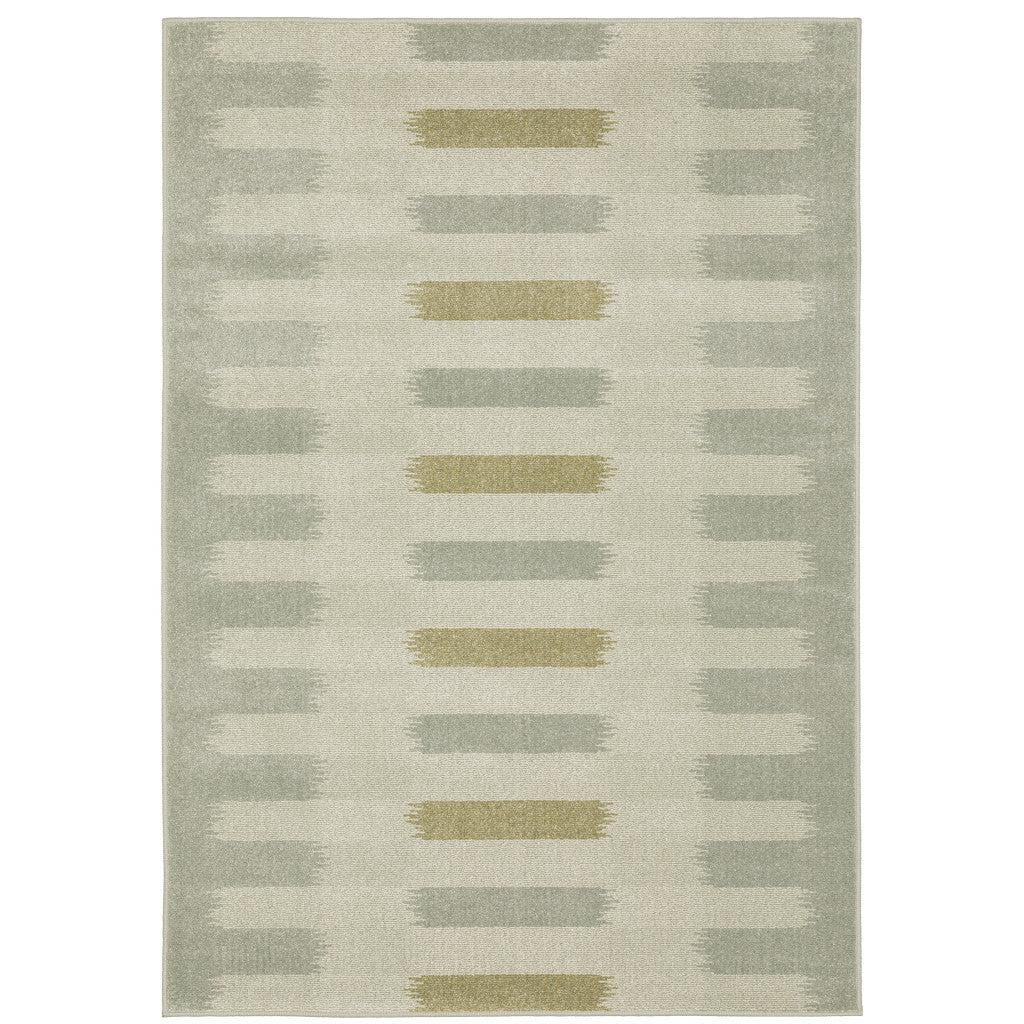 Stain-Resistant Geometric Area Rug in Beige, Grey, Gold, and Green for Elegant and Stylish Living Spaces
