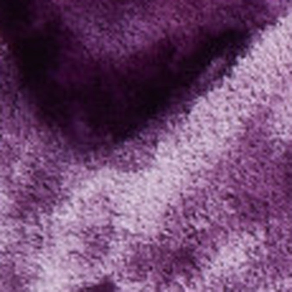 Luxurious Artificial Fur Shag Area Rug in Elegant Purple and Ivory Colors - Non - Skid Rectangle Rug for Cozy Home Decor