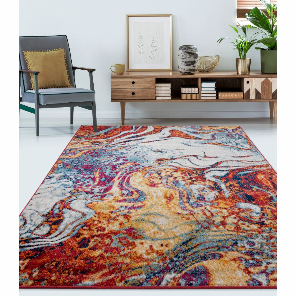 Durable Machine-Woven Elegant Ivory Area Rug for Classic Home Decor