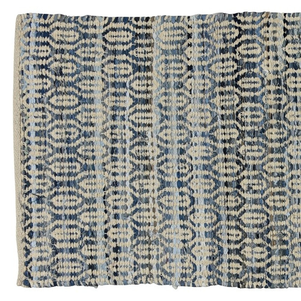 Exquisite Blue and Gray Cotton Blend Area Rug for Home Decor - Soft, Durable, with a Traditional Design Ideal for High - Traffic Spaces