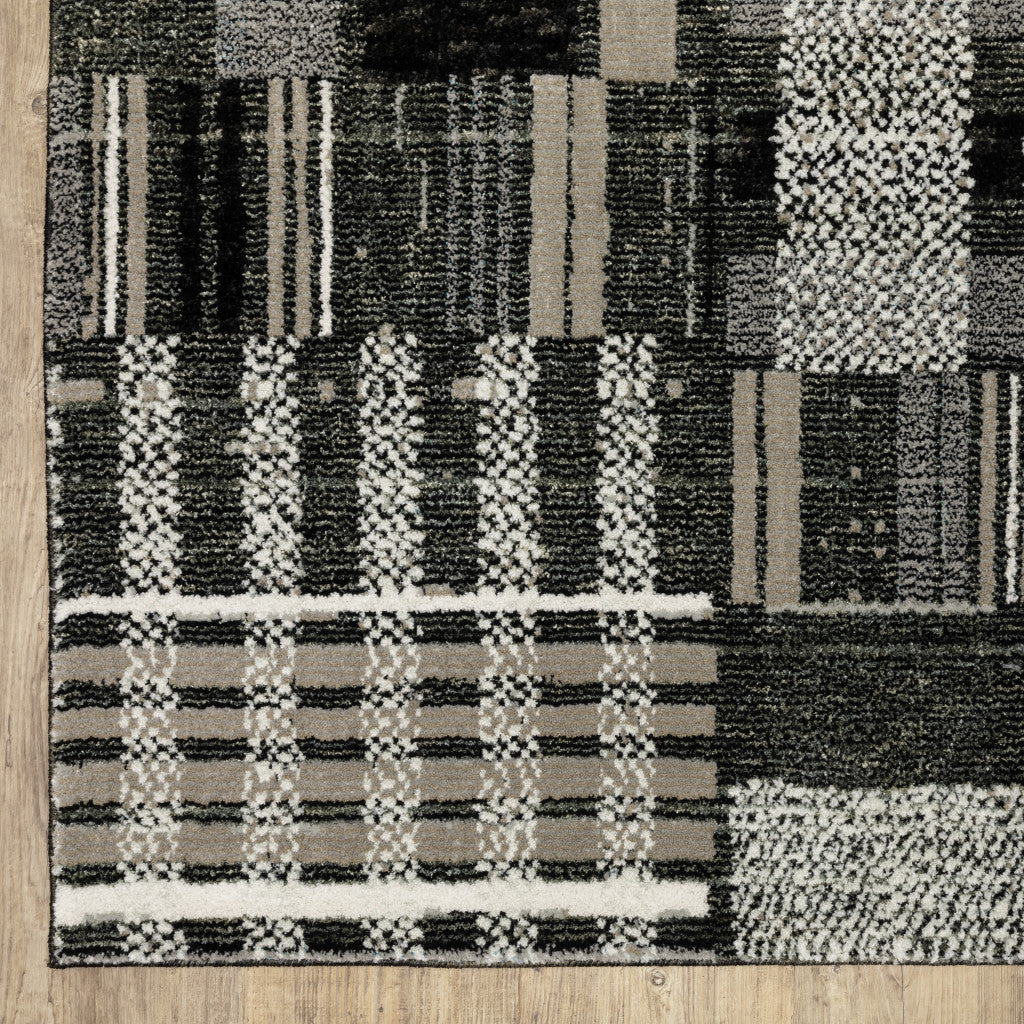 Stain-Resistant Blue Geometric Power Loom Area Rug - Ideal for Family Homes