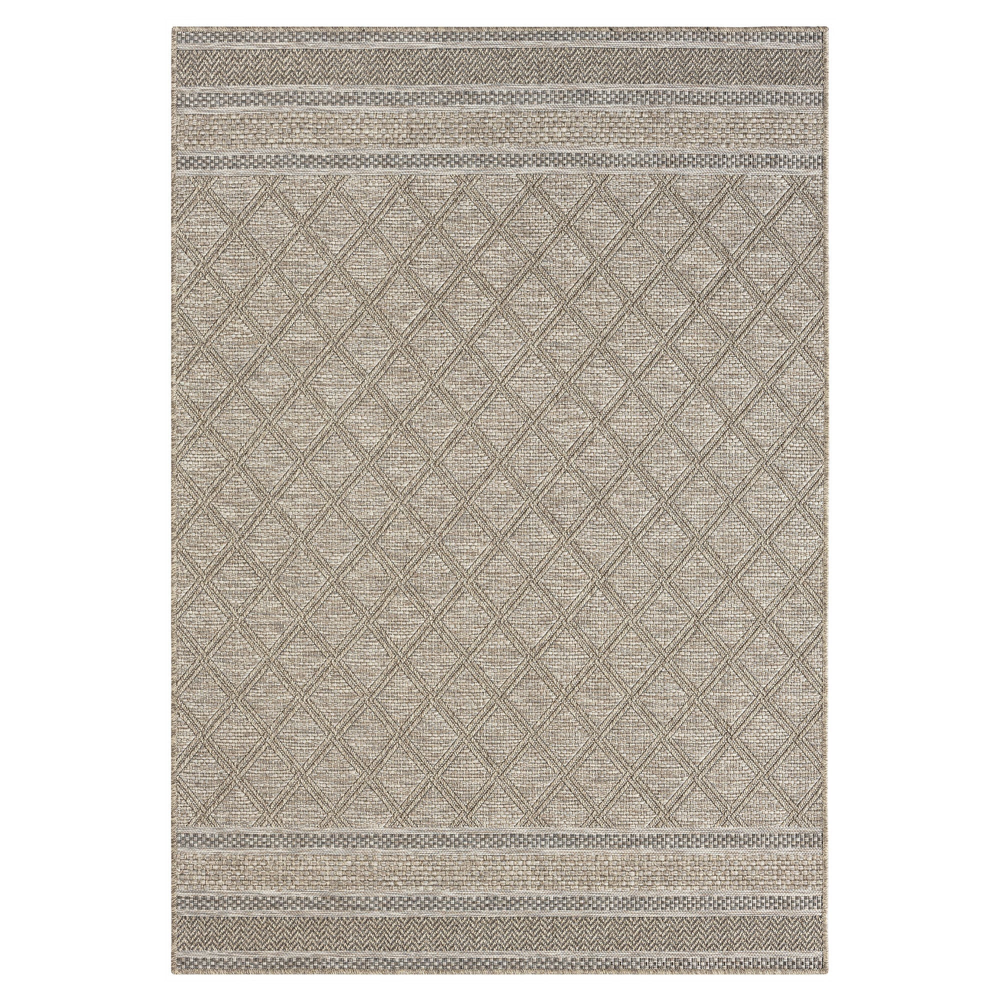 Stylish Geometric Handmade Indoor-Outdoor Area Rug with Gray Design for Versatile Decor