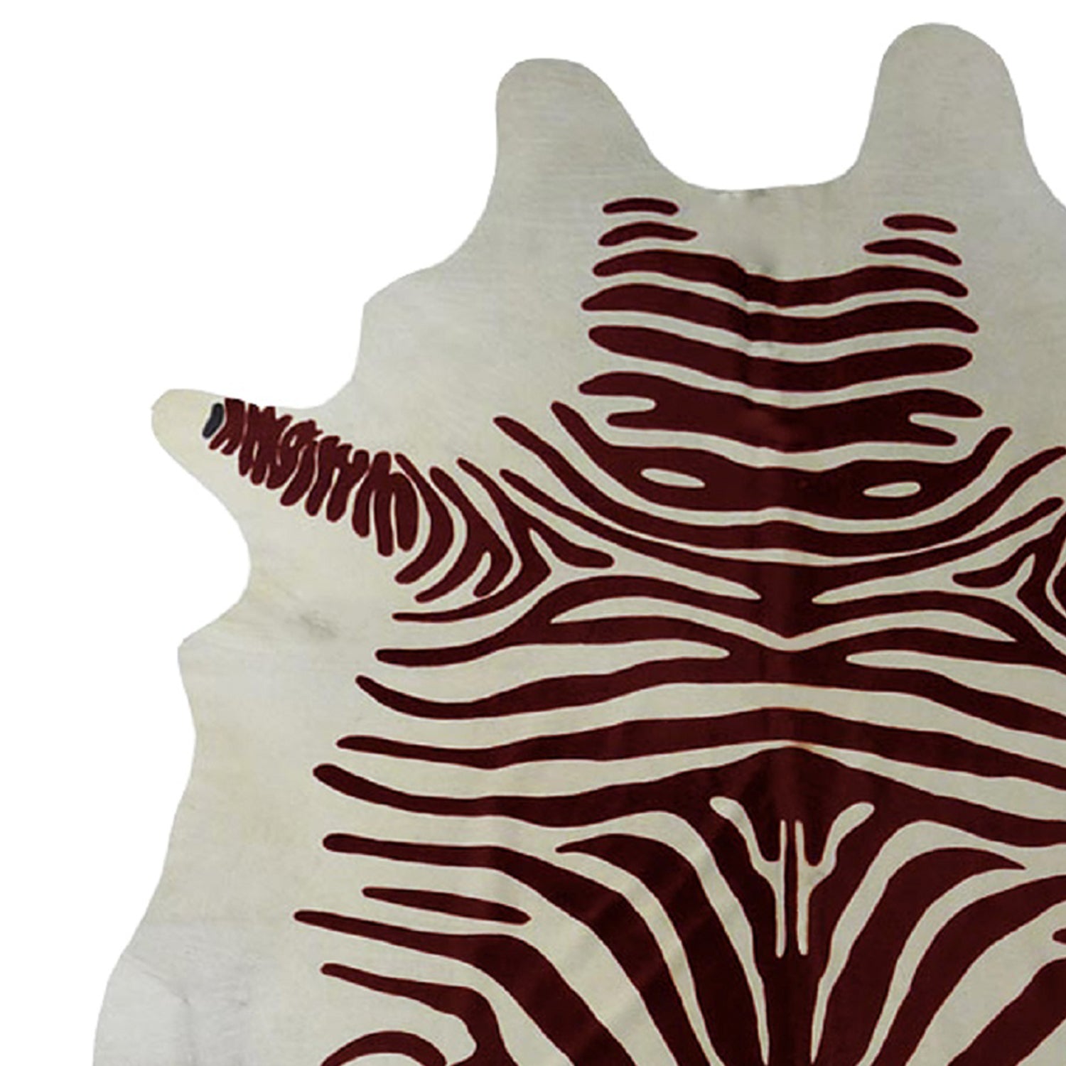 Exquisite Genuine Brazilian Cowhide Area Rug with Elegant Red Design for Enhancing Your Home's Aesthetic and Comfort