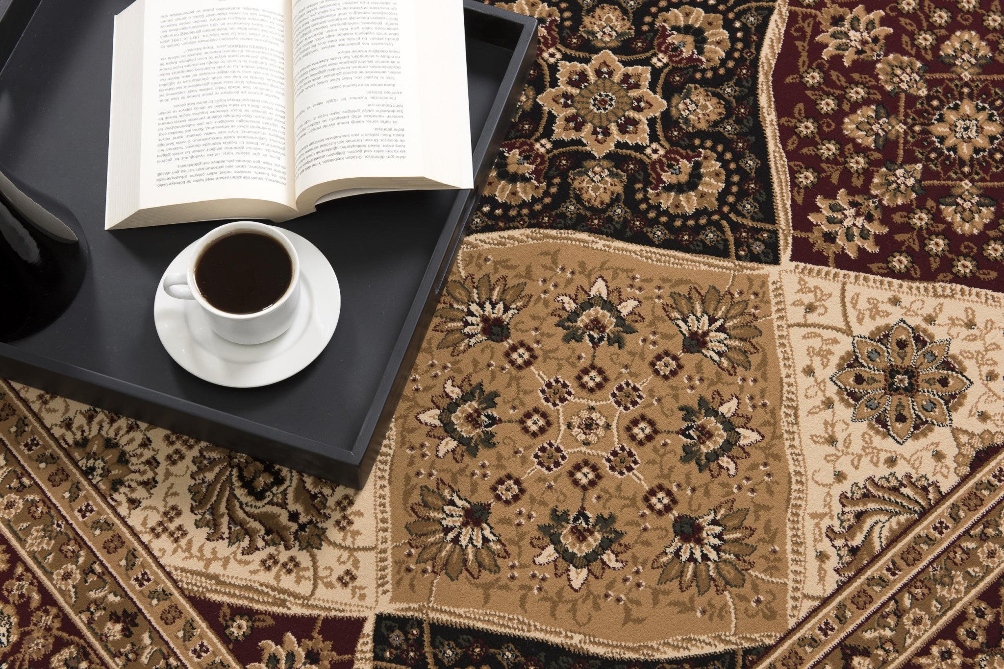 Stylish Red and Beige Oriental Power Loom Runner Rug for a Cozy Home