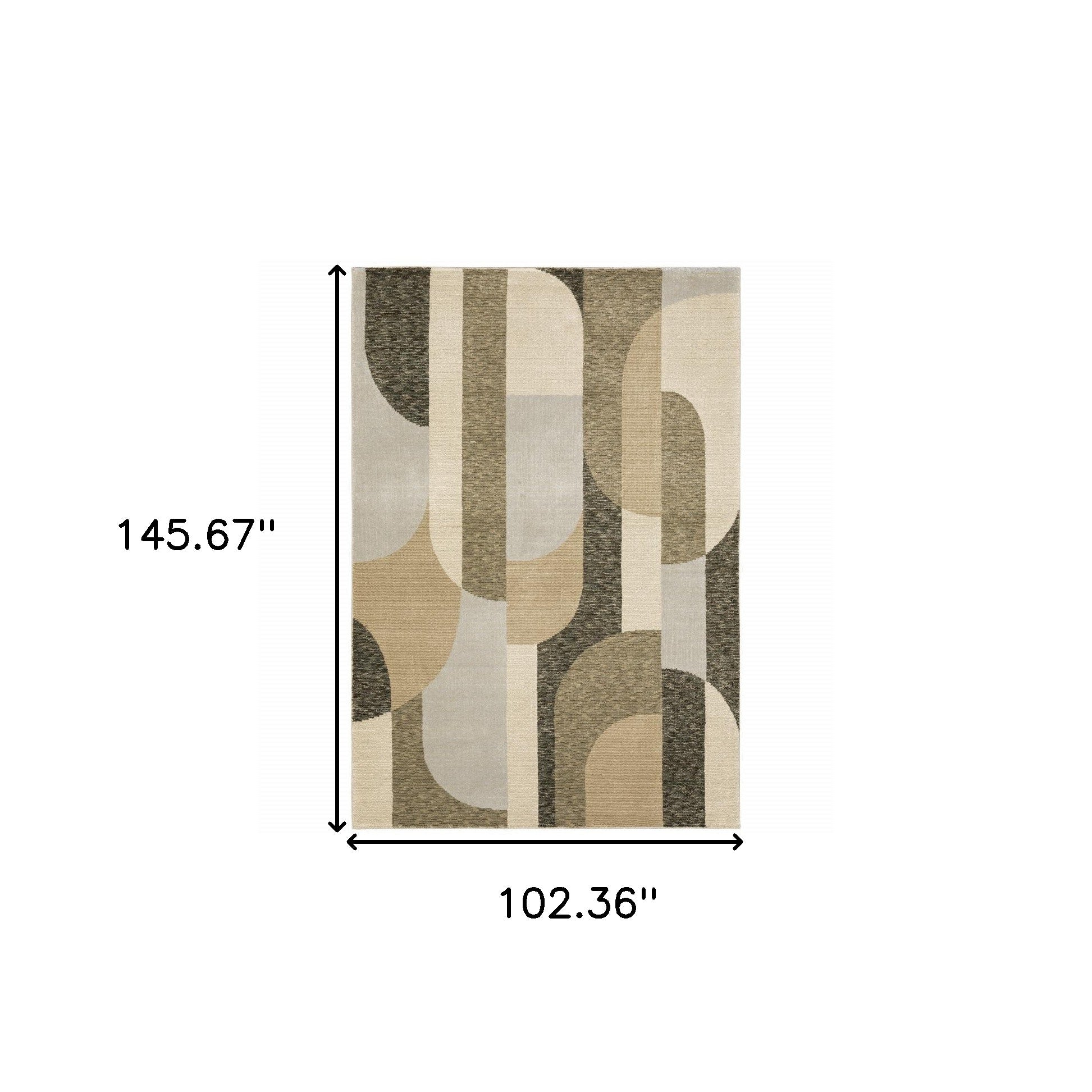 Stain-Resistant Geometric Area Rug in Stylish Brown & Ivory for Homes with Kids & Pets