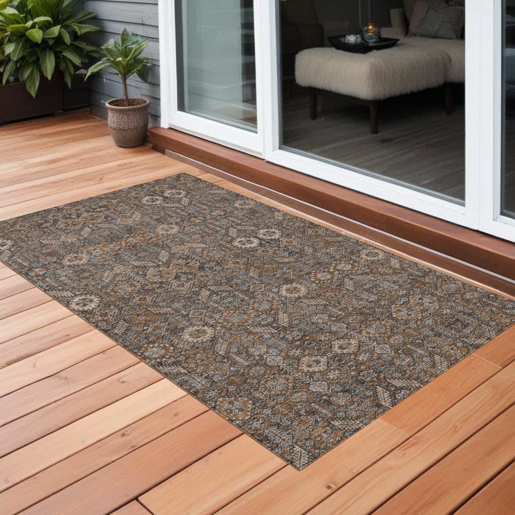 Stylish and Functional Floral Indoor-Outdoor Runner Rug with Stain Resistance, Non-Skid Feature and Beautiful Design for Any Living Space
