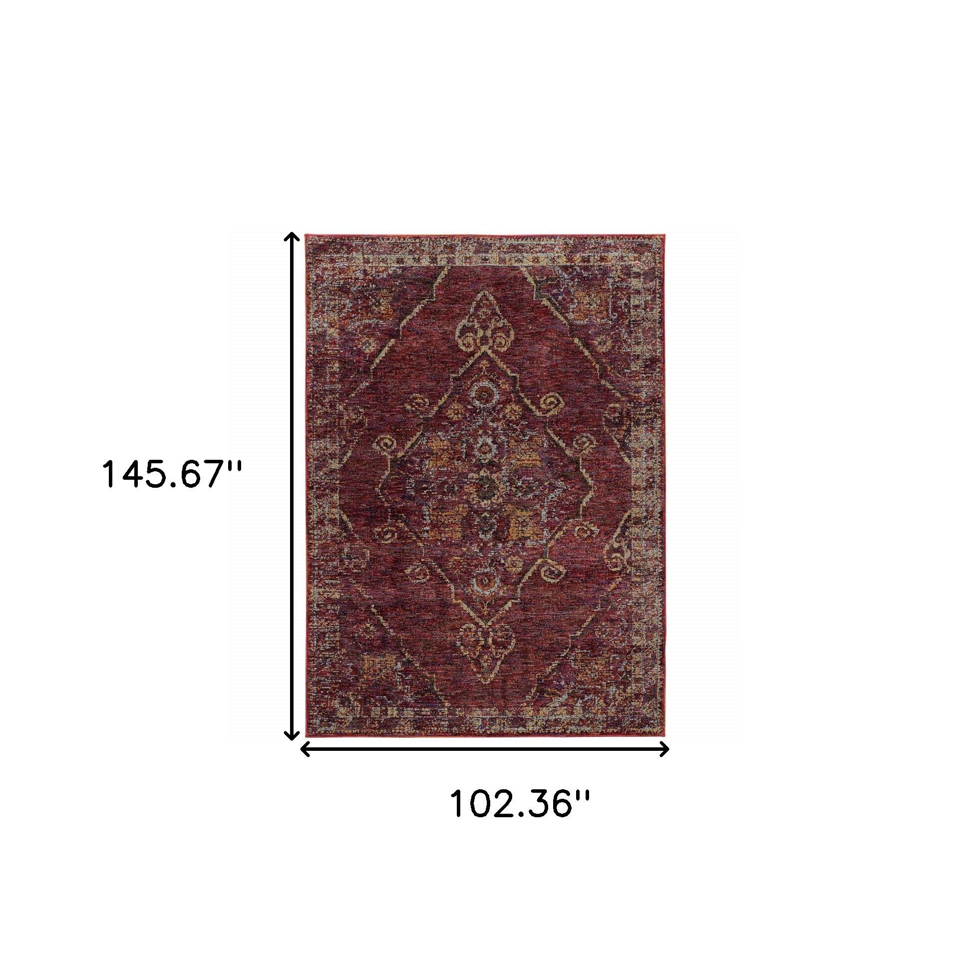 Stylish Stain-Resistant Oriental Area Rug for Living Spaces with Kids & Pets