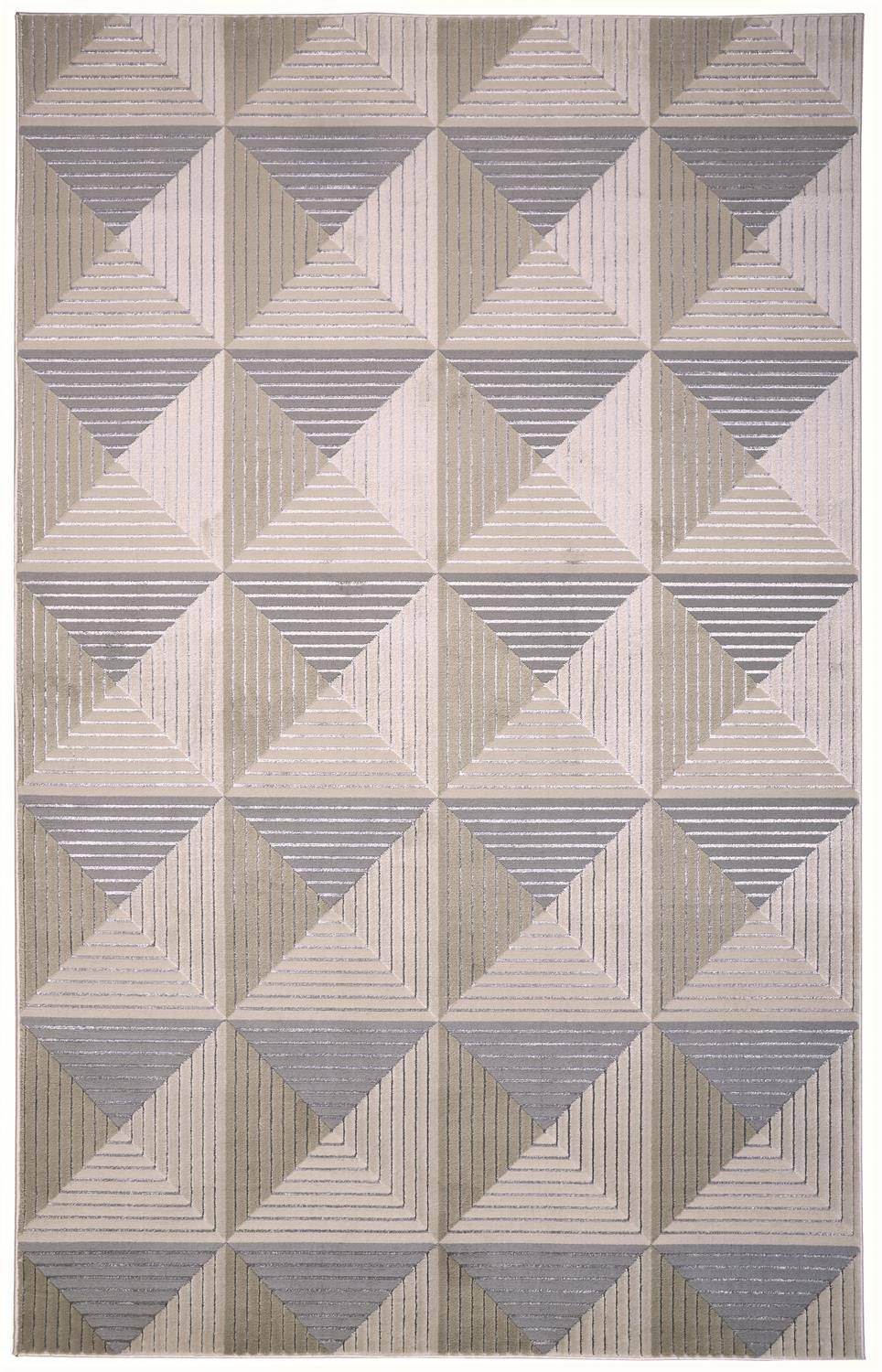 Stylish Geometric Area Rug in Beige, Gray & Ivory for a Warm and Inviting Space
