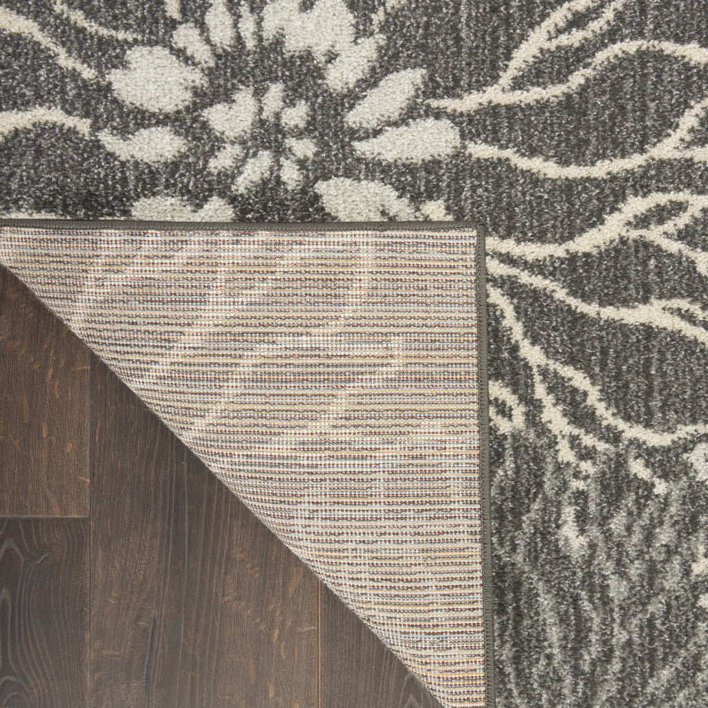 Exquisite Floral Power Loom Area Rug with Elegant Blue and Gray Design for Sophisticated Living Spaces