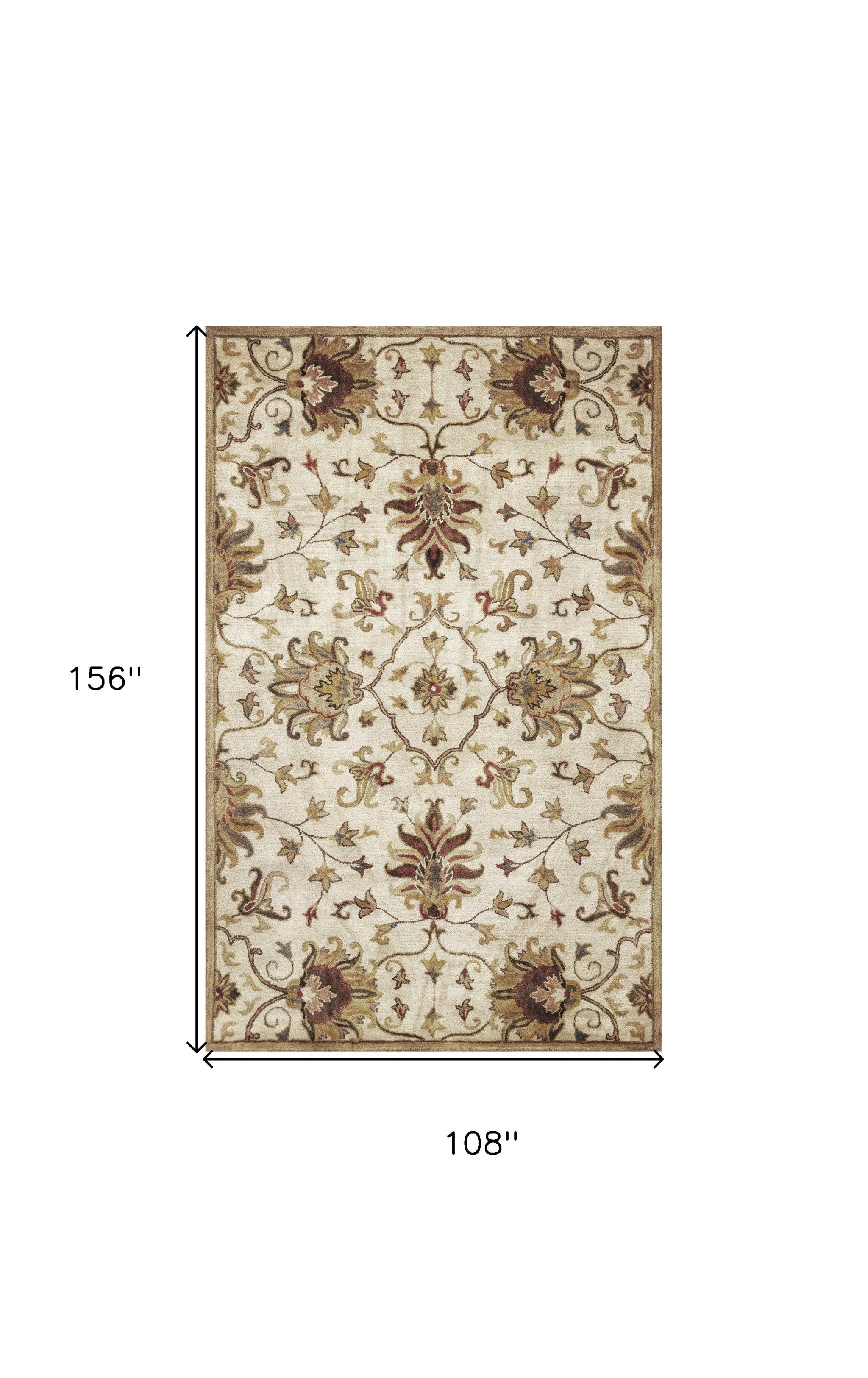 Luxurious Handmade Champagne Wool Floral Runner Rug for Stylish Homes