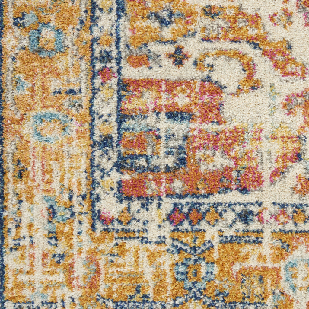 Stylish Turkish Premium Dhurrie Runner Rug in Elegant Yellow and Ivory