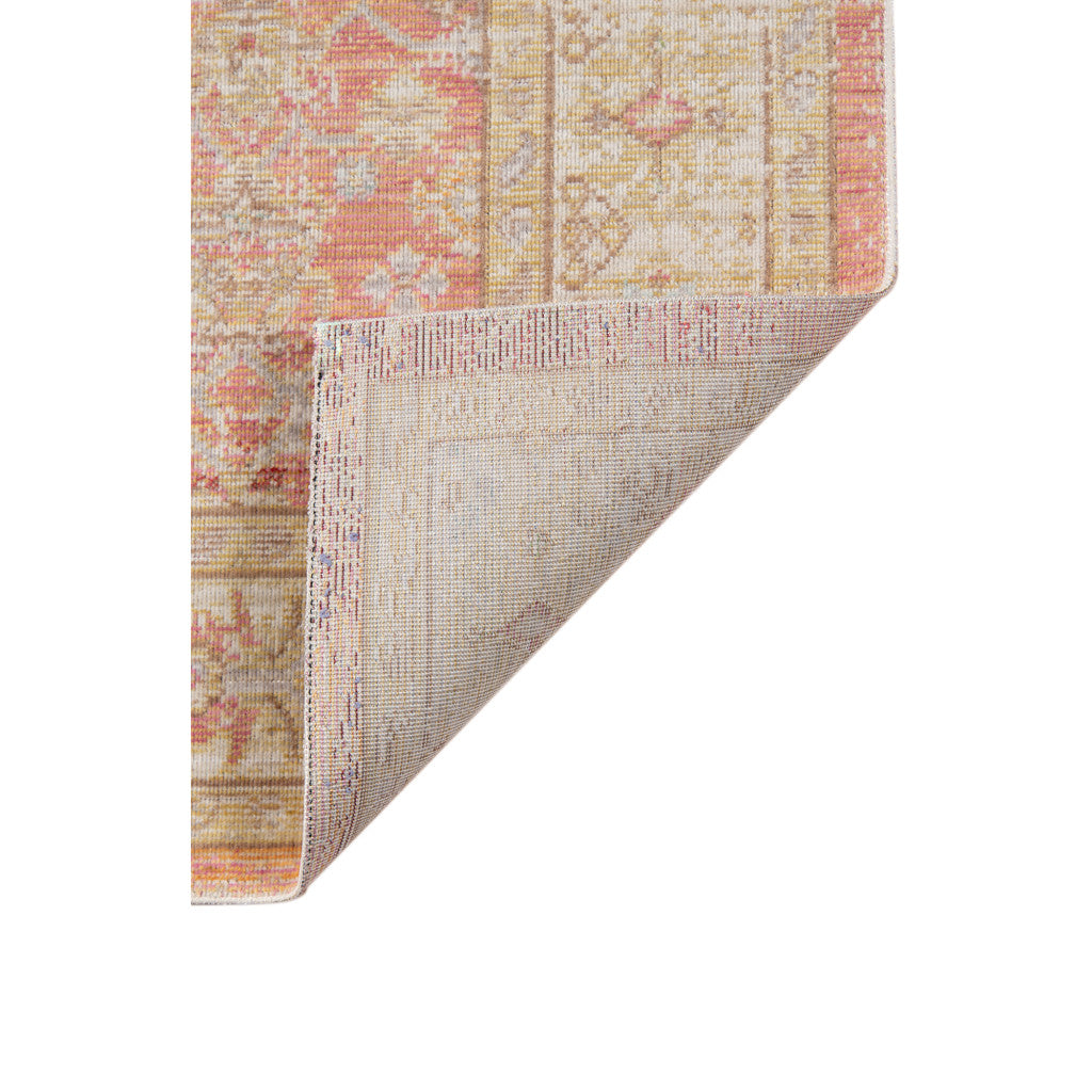 Elegant Floral Power Loom Area Rug with Stunning Lavender and Orange Design for Chic Living Spaces
