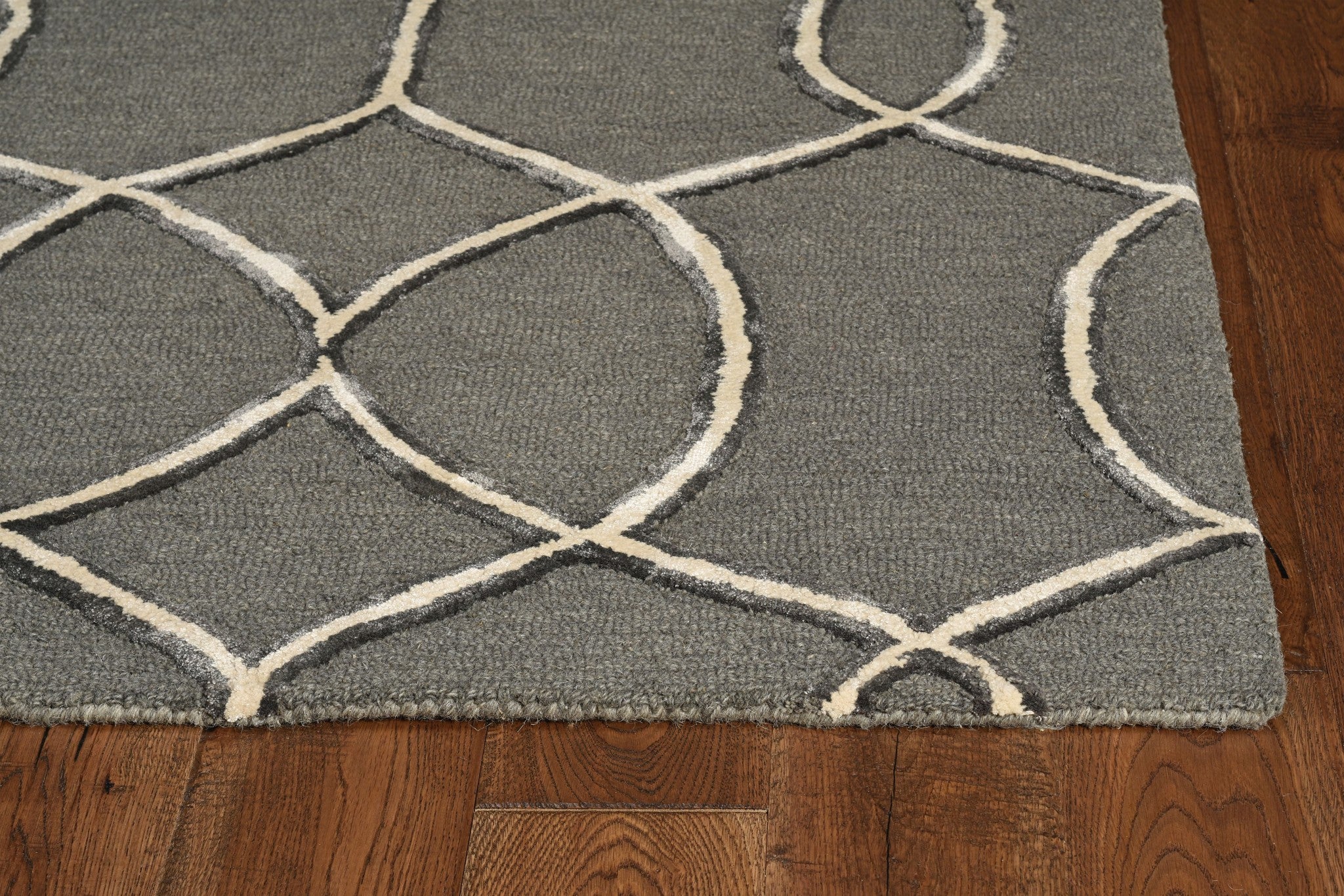 Exquisite Gray and Ivory Wool Moroccan Hand-Tufted Area Rug for Adding Warmth and Style to Your Living Space