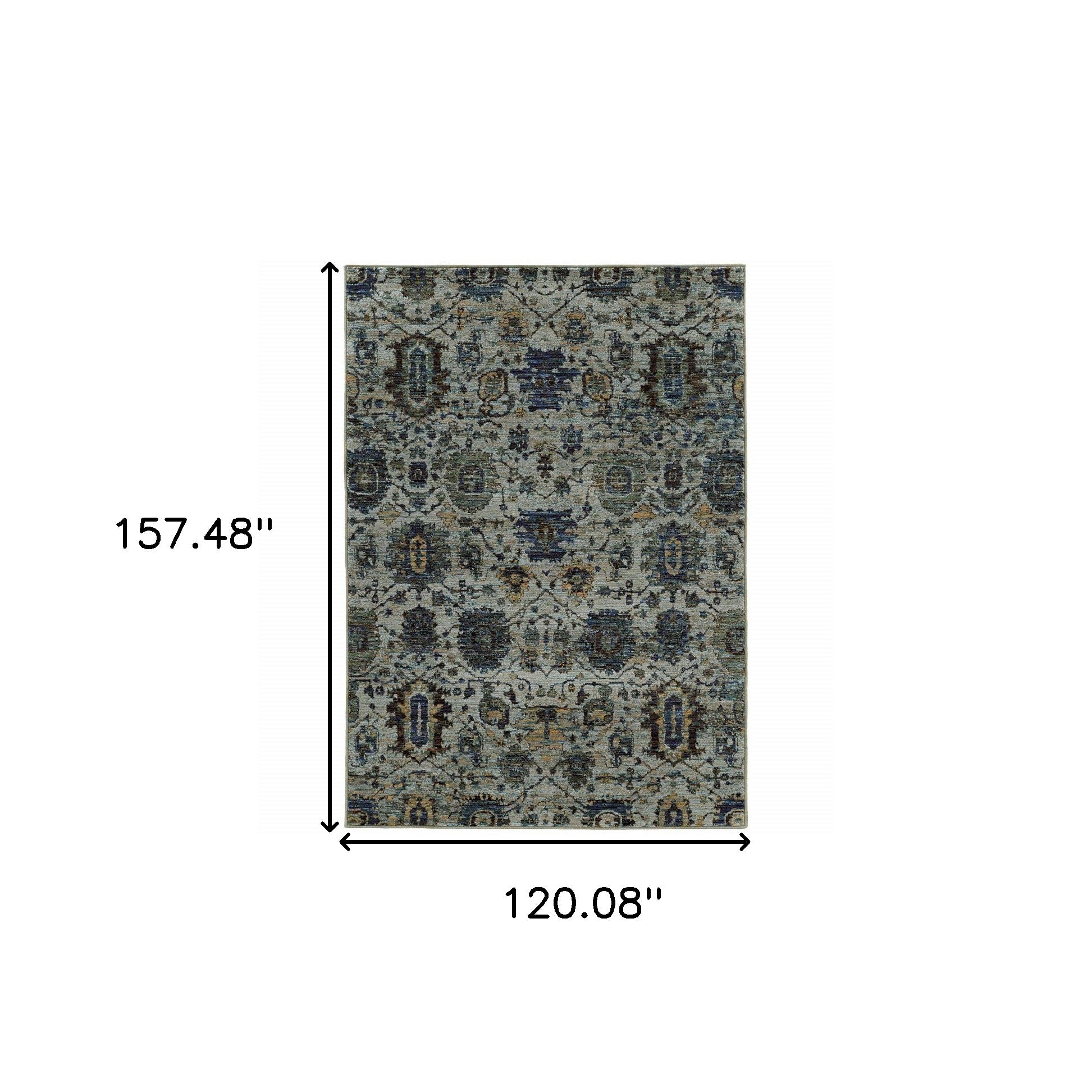 Exquisite Blue and Purple Oriental Power Loom Area Rug - Stain Resistant, Ideal for Family Homes with Children and Pets