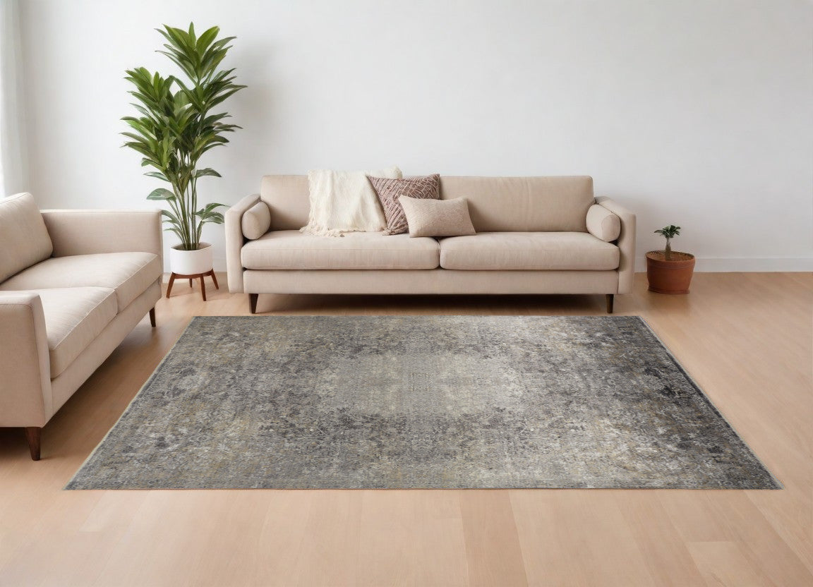 Exquisitely Designed Elegant Tan and Gray Oriental Style Area Rug - Ideal for Creating Cozy and Stylish Living Spaces in Homes