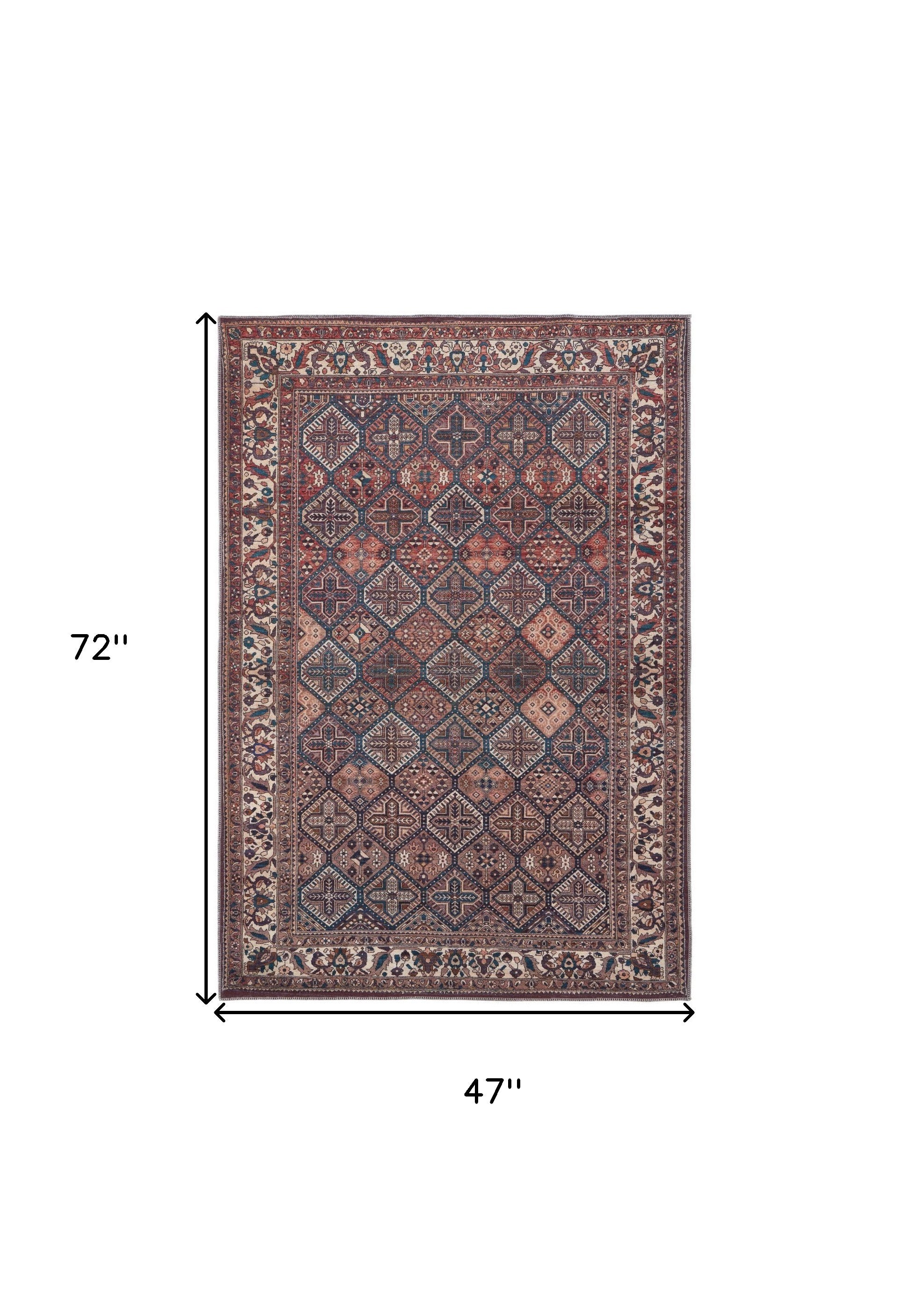 Elegant Brown, Red & Ivory Floral Power Loom Area Rug for Timeless Home Decor