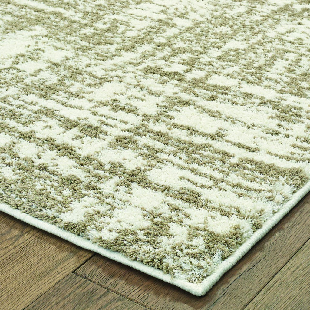 Soft Neutral Elegant Abstract Strokes Runner Rug for Modern & Traditional Homes