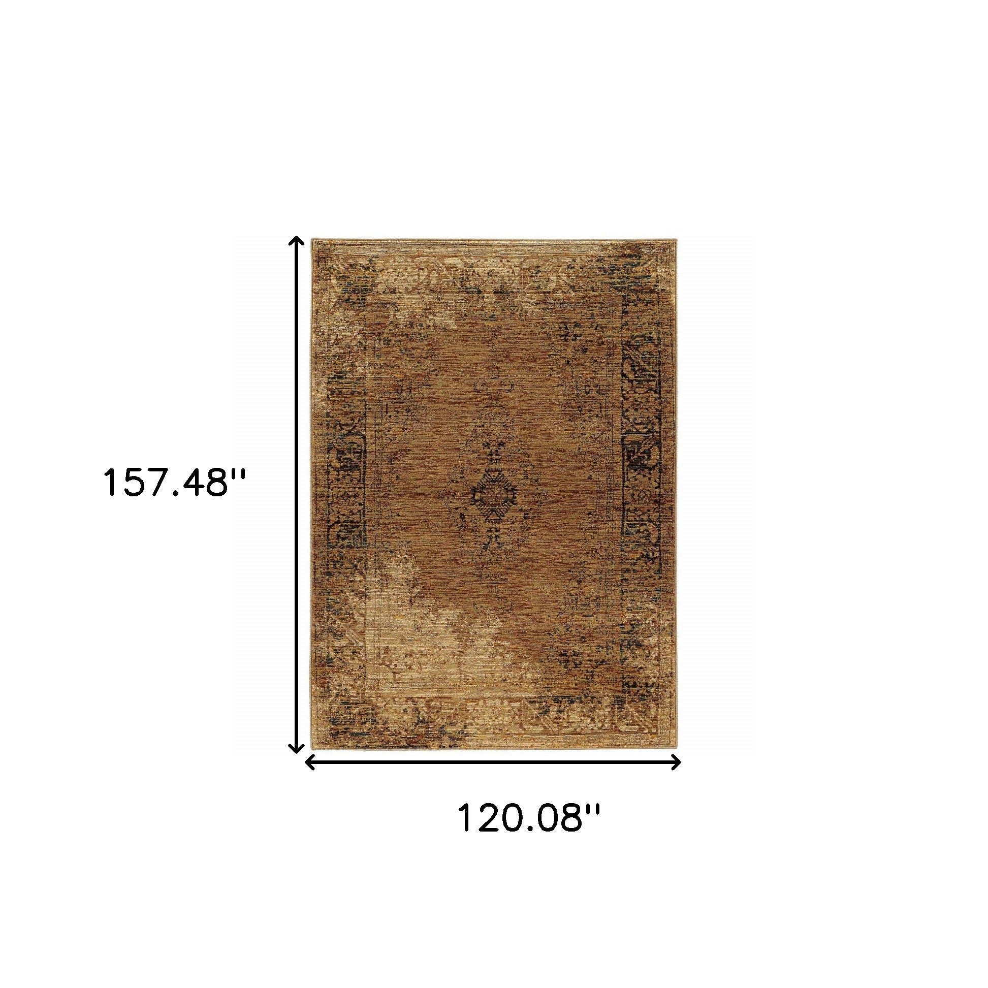 Stain-Resistant Elegant Brown Oriental Power Loom Area Rug for Comfortable Home Decor