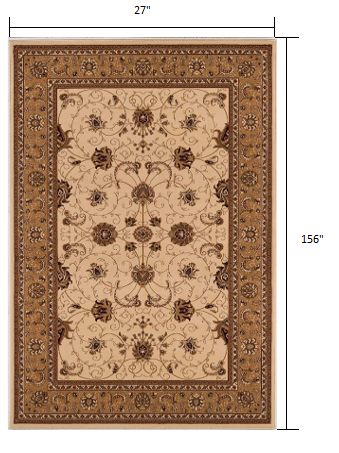 Soft-textured Beige and Ivory Oriental Runner Rug for a Warm and Cozy Home
